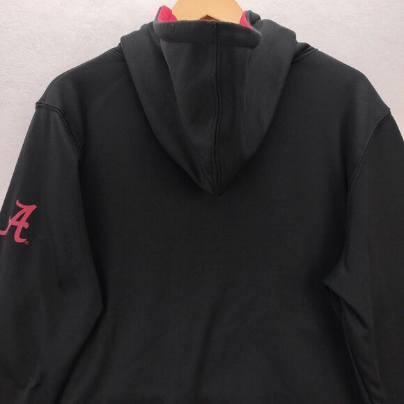 Alabama Crimson Tide Hoodie Men L Black Spellout Performance Colosseum Sweatshir - Picture 10 of 13